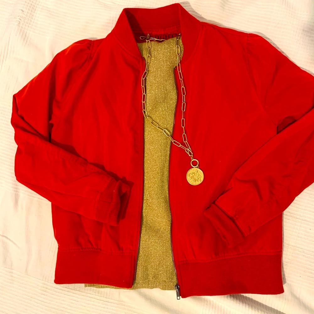 Red bomber jacket large